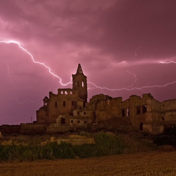 Spain - Belchite - Eglesia Agustina - Thunder Storm